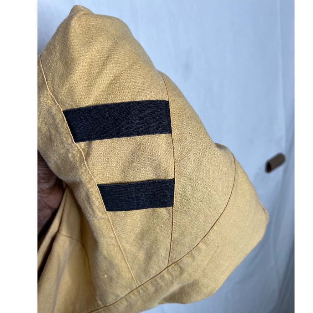 Vintage Nok Nok Mustard Yellow Cropped Blazer Ramie Cotton Punk 80s Jacket 7 - Picture 6 of 7